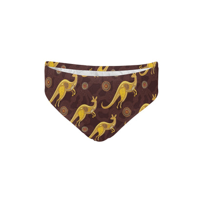 Kangaroos Aboriginal Pattern Print Design 08 Men's Swimming Briefs