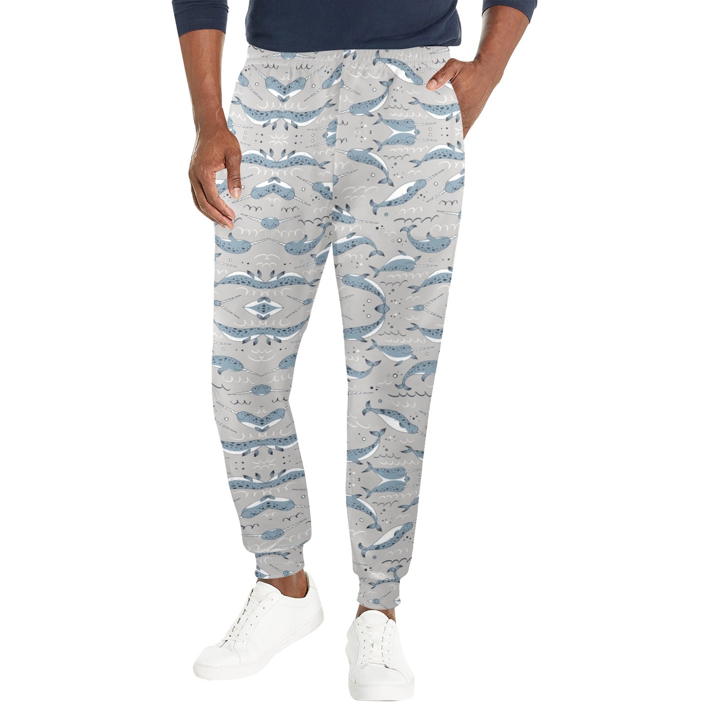 Narwhal Pattern Print Men's Casual Track Pants