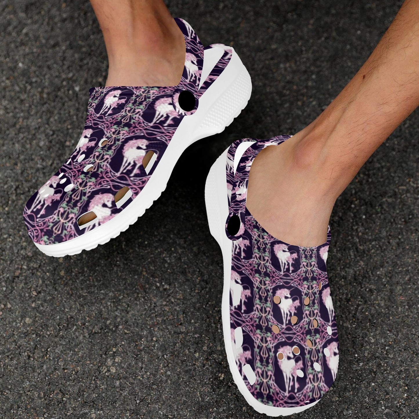 Unicorn Fantastic Flower Unisex Clogs Shoes