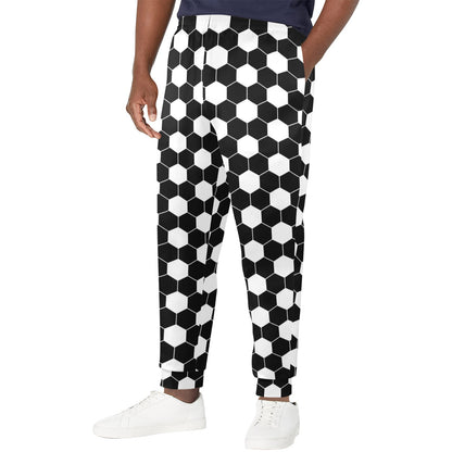 Hexagonal black white Design Print Pattern JJ0341 Men's Casual Track Pants
