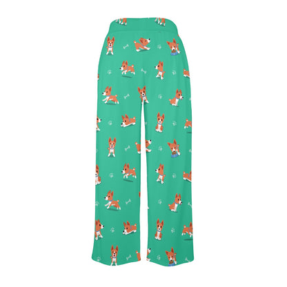 Basenji Pattern Print Design 02 Women's Wide Leg Lounge Pants