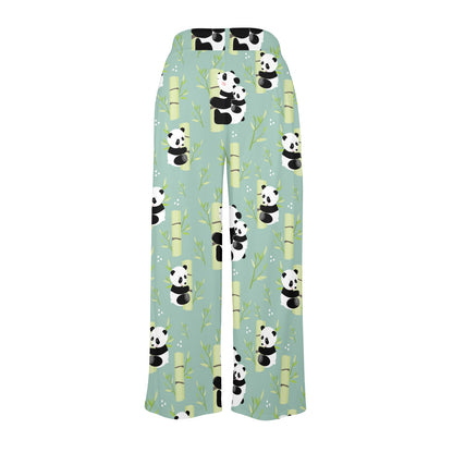 Panda Pattern Print Design A03 Women's Wide Leg Lounge Pants