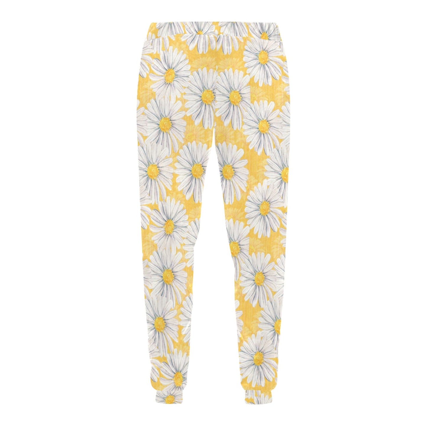 Daisy Yellow Watercolor Print Pattern Men's Sweatpants