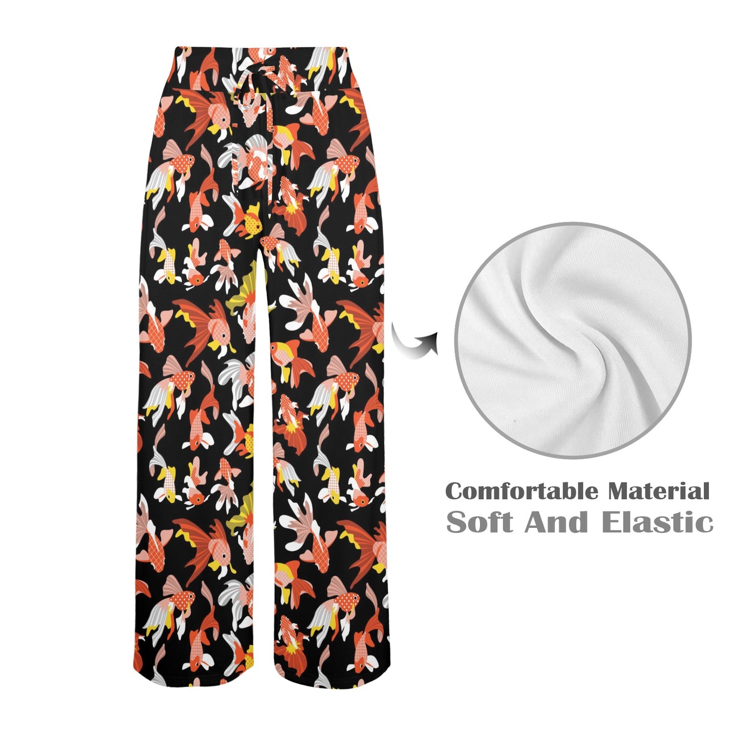 Goldfish Print Design LKS401 Women's Wide Leg Lounge Pants