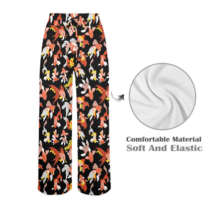 Goldfish Print Design LKS401 Women's Wide Leg Lounge Pants