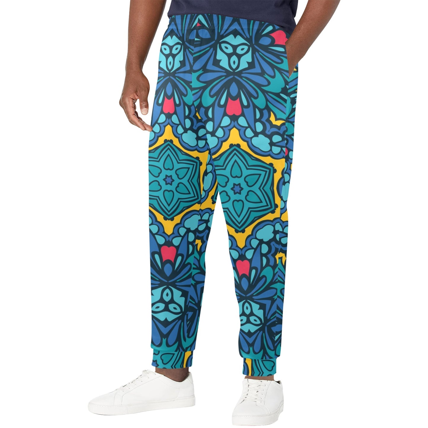 Kaleidoscope Pattern Print Design 04 Men's Casual Track Pants