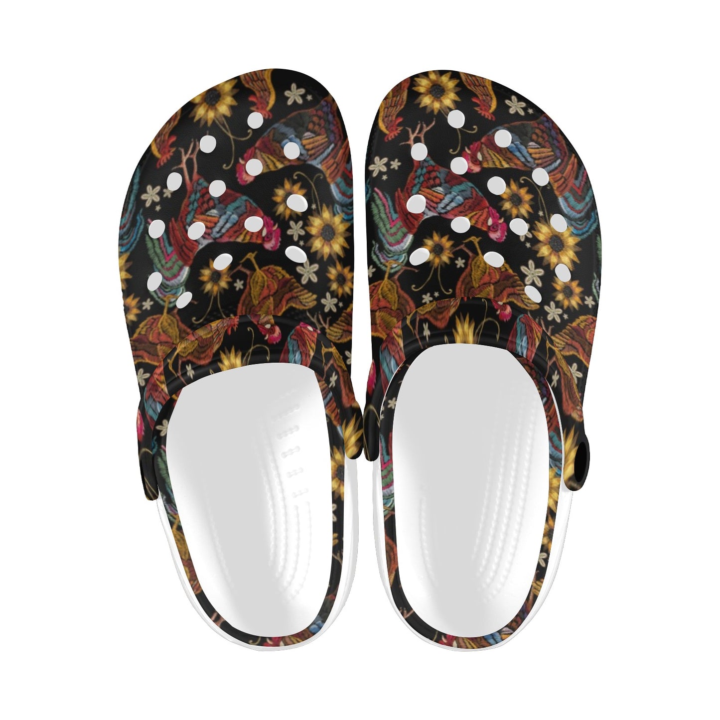 Chicken Embroidery Style Unisex Clogs Shoes