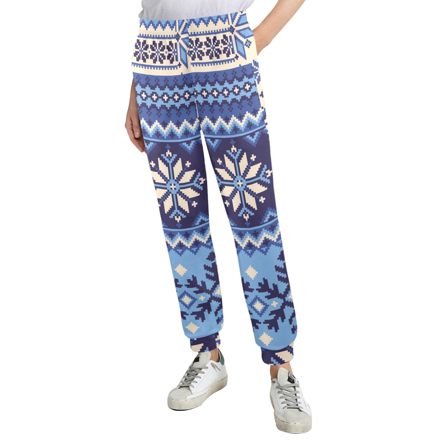 Nordic Pattern Print Design A04 Women's Casual Track Pants
