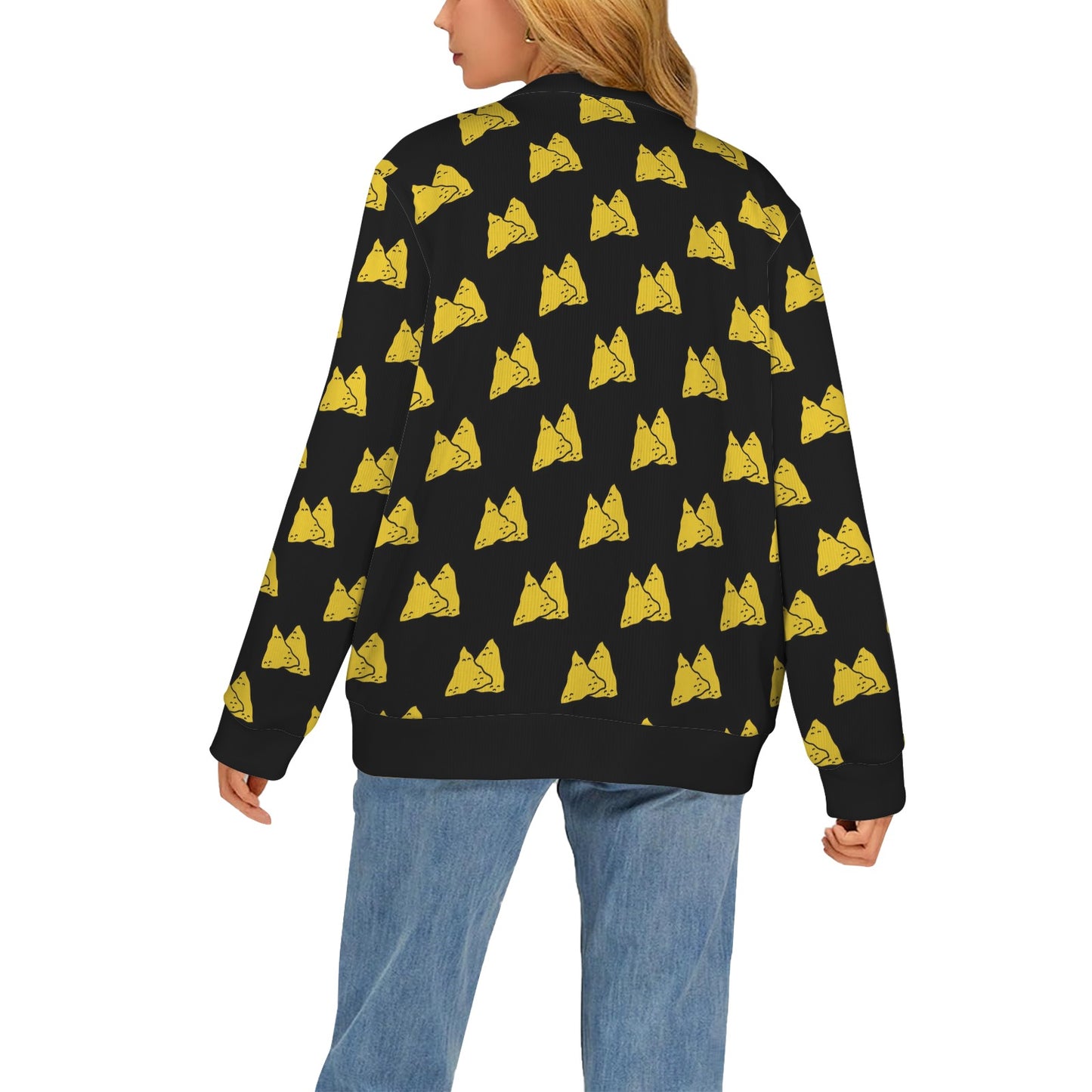 Nachos Pattern Print Design A02 Women's Cardigan