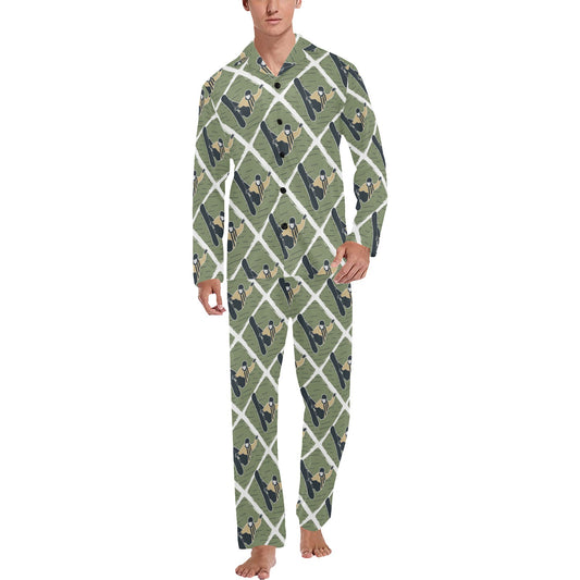 Snowboard Man Print Design LKS302 Men's Long Pajama Set