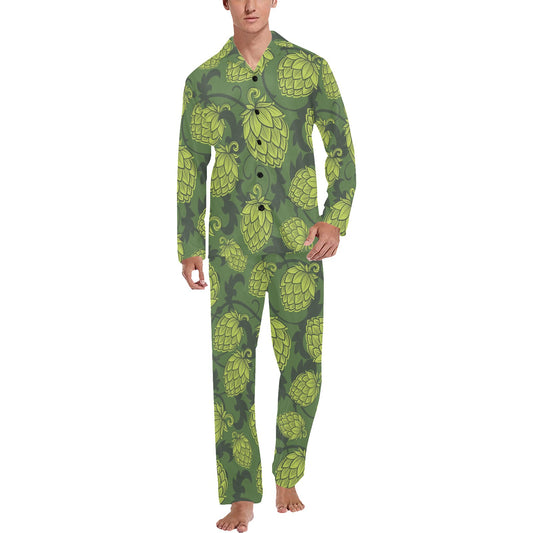 Hope Pattern Print Design 02 Men's Long Pajama Set