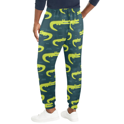 Alligator Pattern Print Design 03 Men's Casual Track Pants