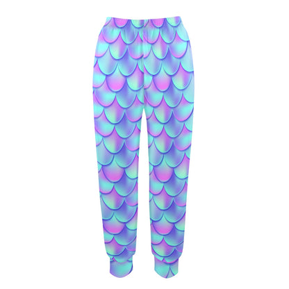 Mermaid Tail Design Print Pattern Women's Casual Track Pants