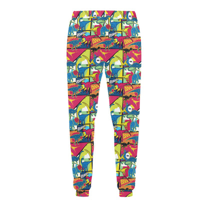 Dinosaur Comic Pop Art Style Men's Sweatpants