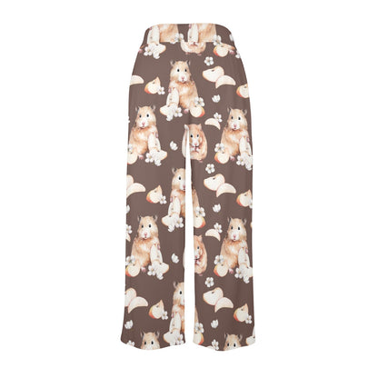 Hamster Pattern Print Design 03 Women's Wide Leg Lounge Pants