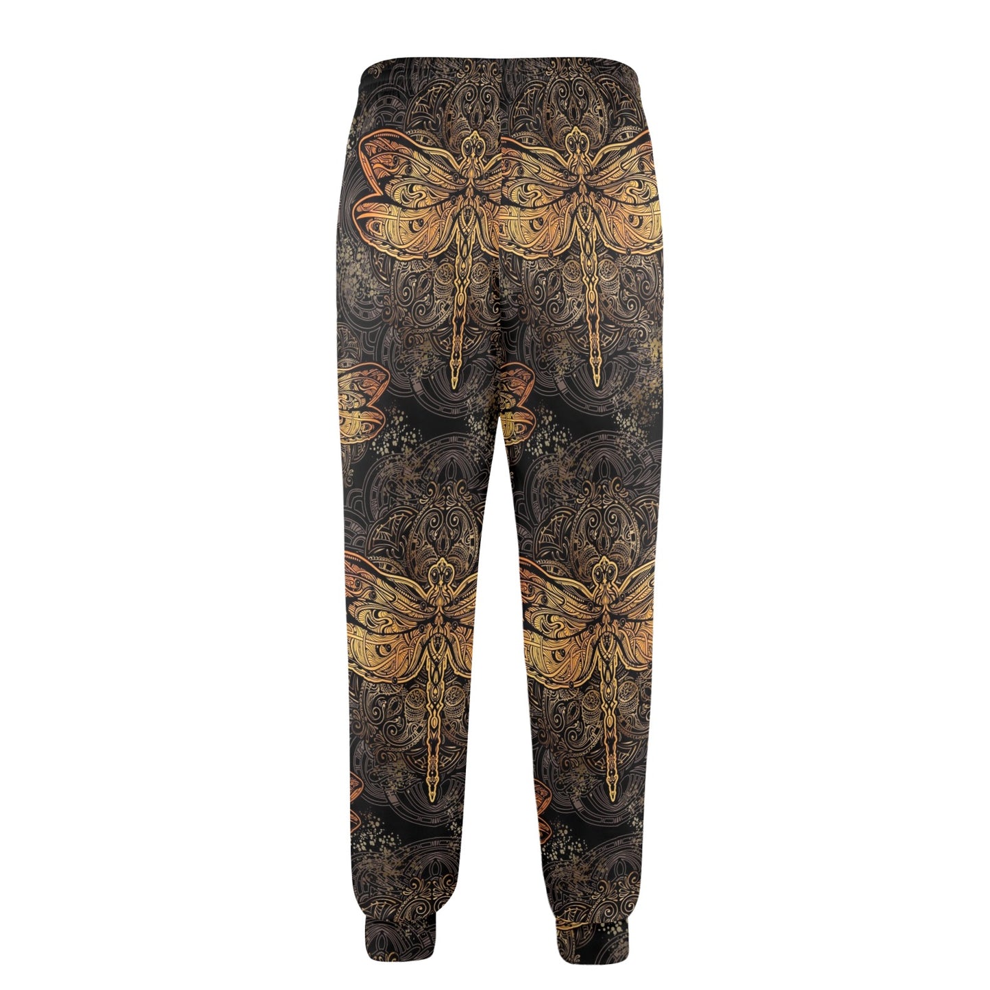 Gold Dragonfly Mandala Men's Casual Track Pants