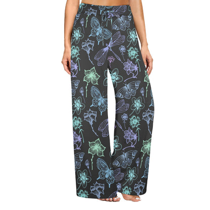 Butterfly Dragonfly Women's Wide Leg Lounge Pants