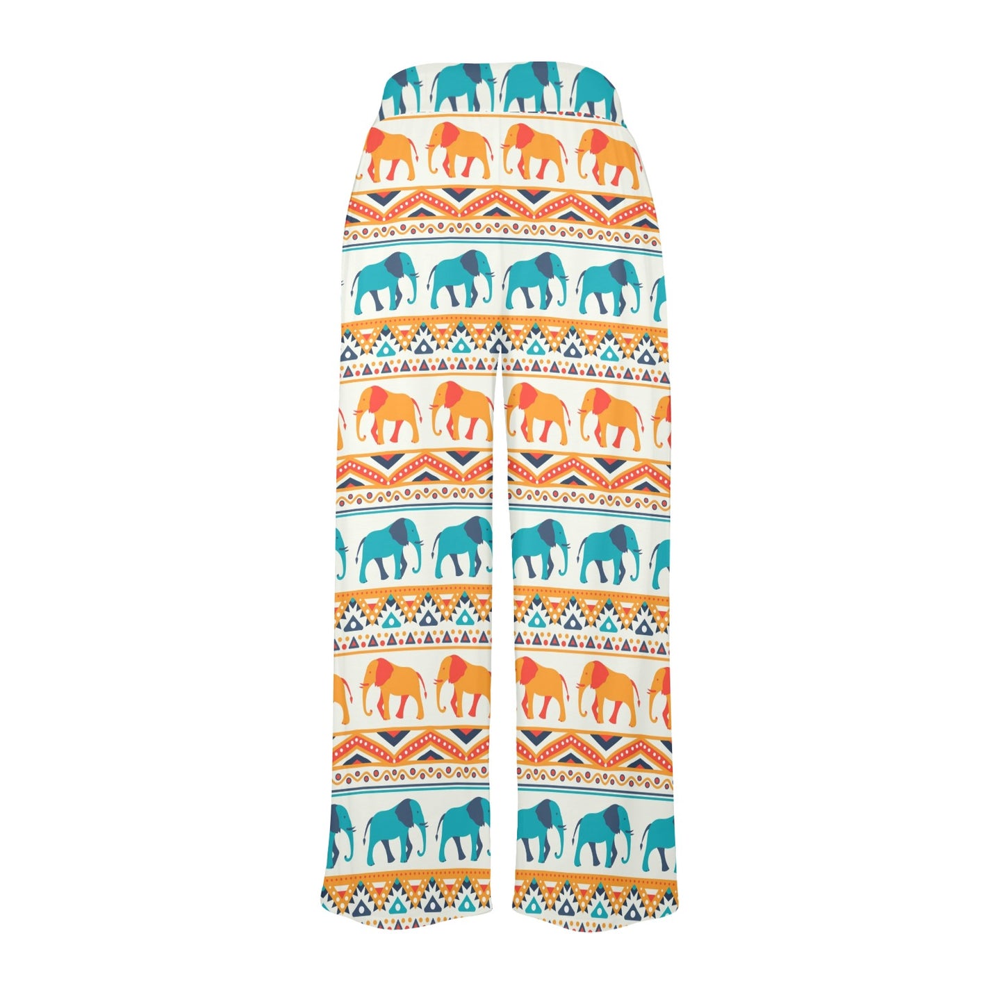 Elephant Aztec Ethnic Print Pattern Women's Wide Leg Lounge Pants