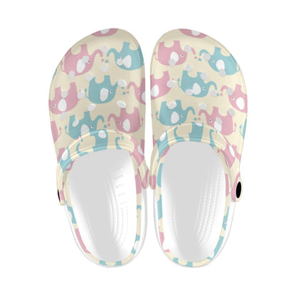 Elephant Baby Pastel Print Pattern Unisex Clogs Shoes