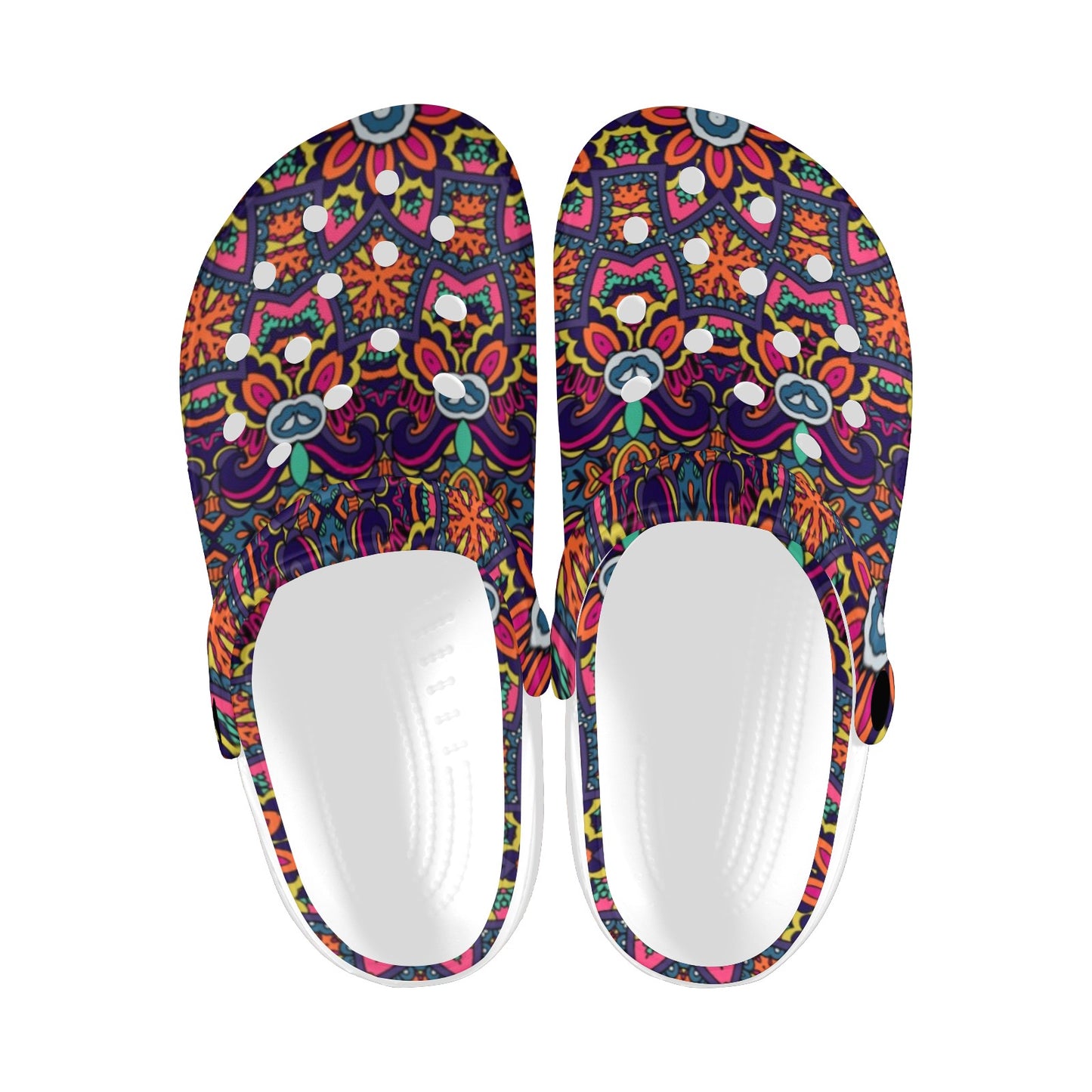 Ethnic Flower Style Print Pattern Unisex Clogs Shoes