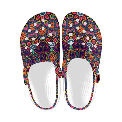 Ethnic Flower Style Print Pattern Unisex Clogs Shoes