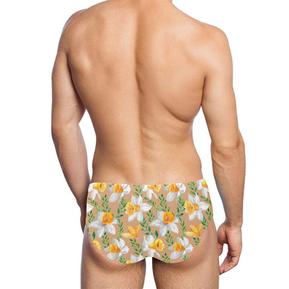 Daffodils Pattern Print Design DF04 Men's Swimming Briefs