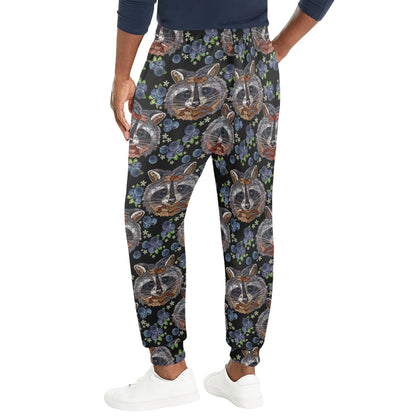 Raccoon Pattern Print Design A03 Men's Casual Track Pants