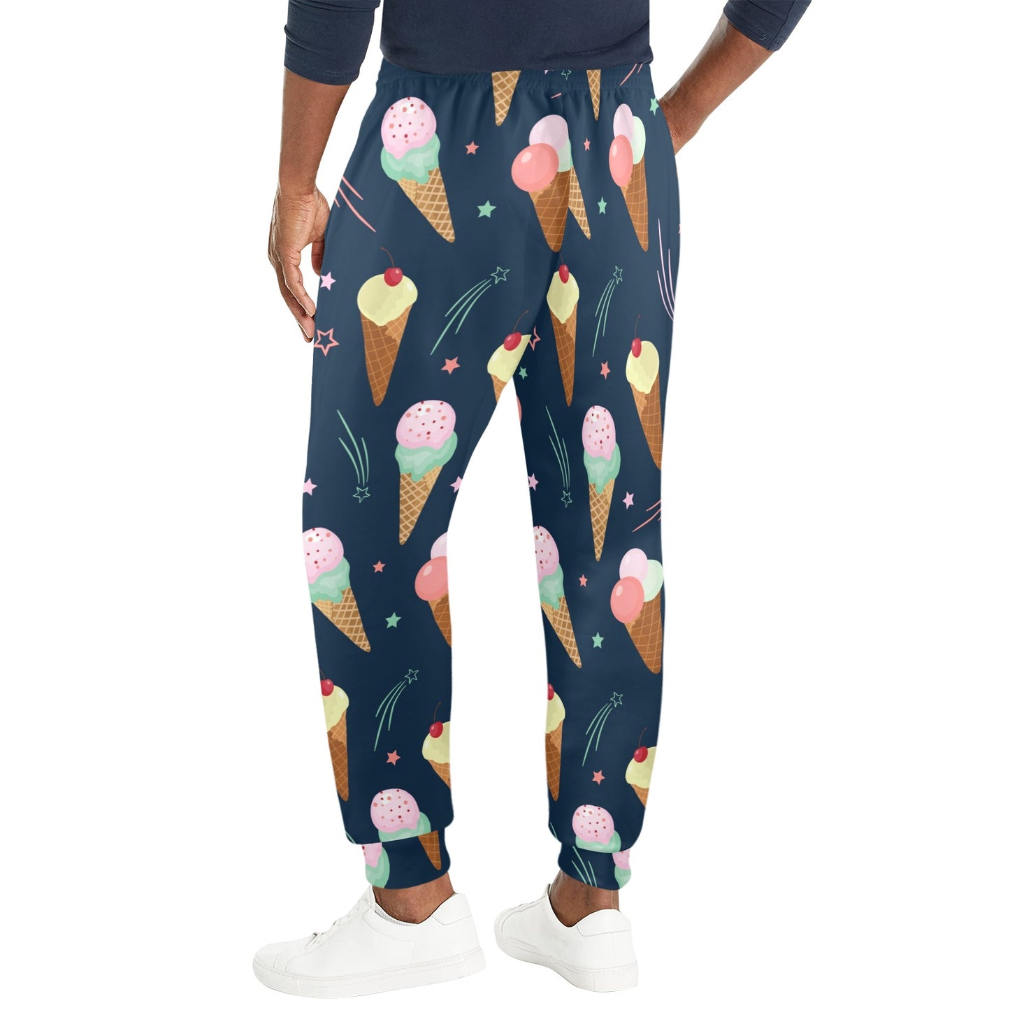 Ice Cream Pattern Print Design 04 Men's Casual Track Pants