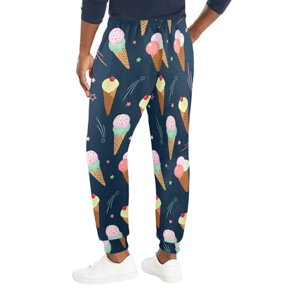 Ice Cream Pattern Print Design 04 Men's Casual Track Pants