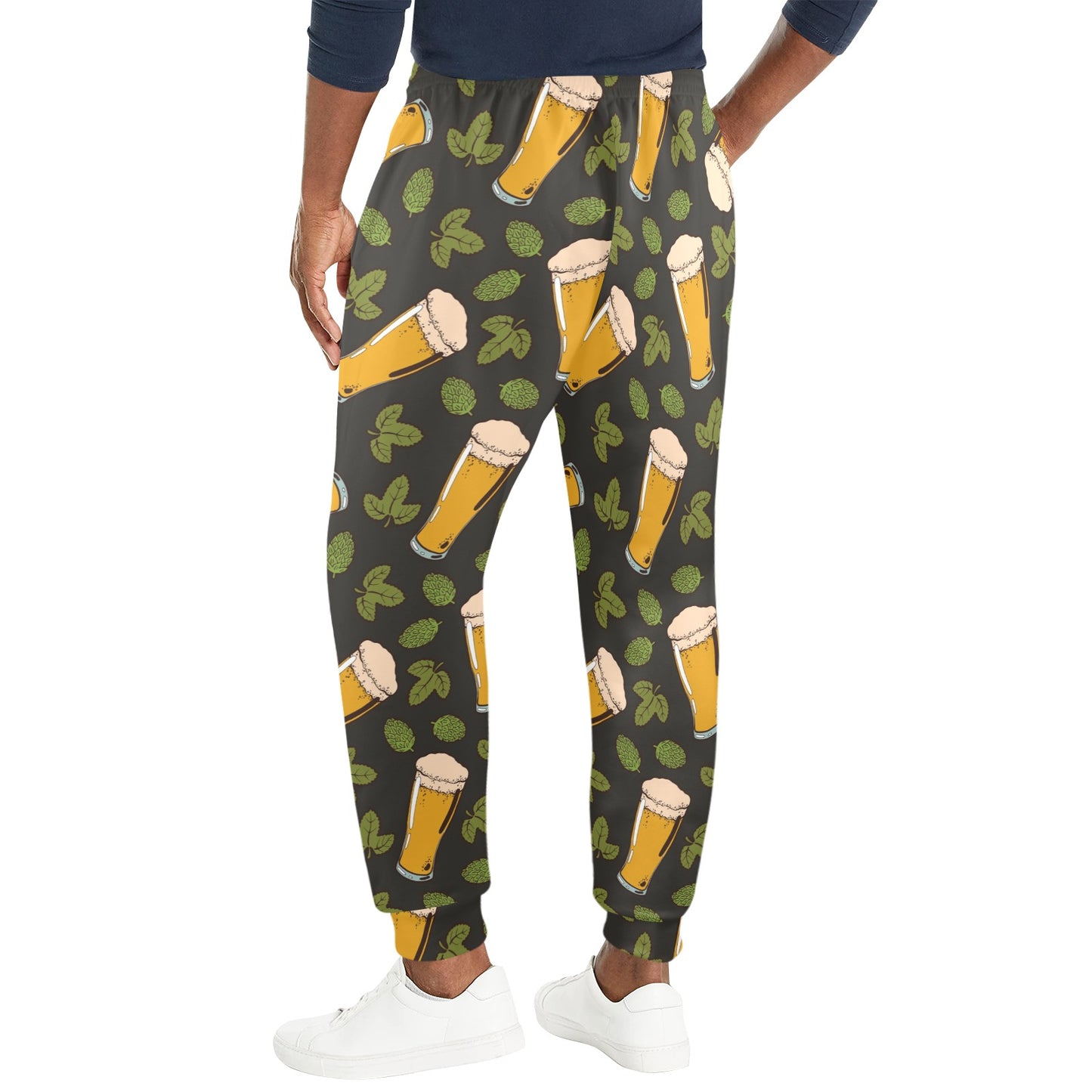 Beer Iris Pattern Print Design 02 Men's Casual Track Pants