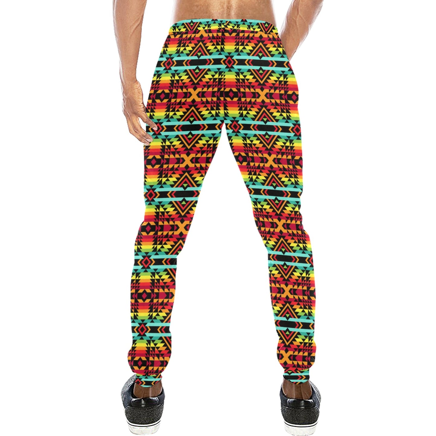Kente Red Design African Print Men's Sweatpants
