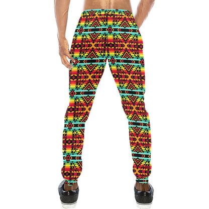 Kente Red Design African Print Men's Sweatpants