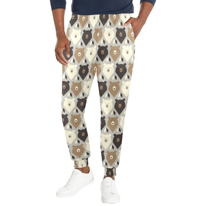 Bear Pattern Print Design 04 Men's Casual Track Pants