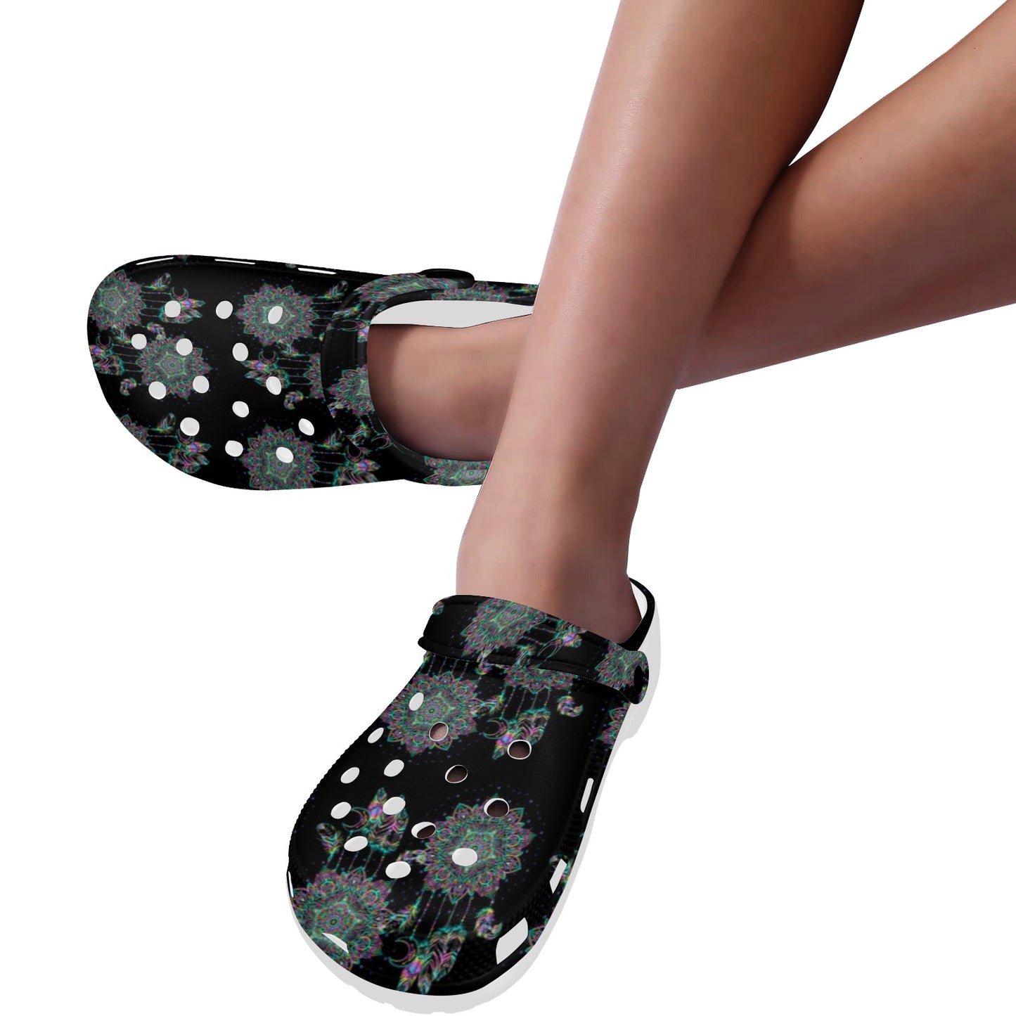 Dream Catcher Colorful Hand Draw Unisex Clogs Shoes