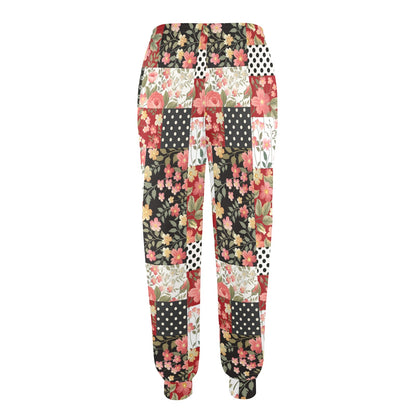 Patchwork Flower Pattern Print Design 03 Women's Casual Track Pants