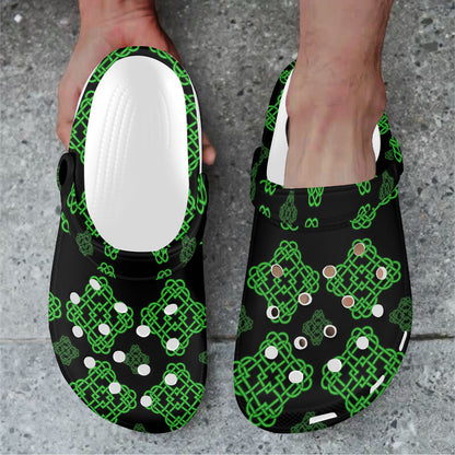 Celtic Knot Green Neon Design Unisex Clogs Shoes