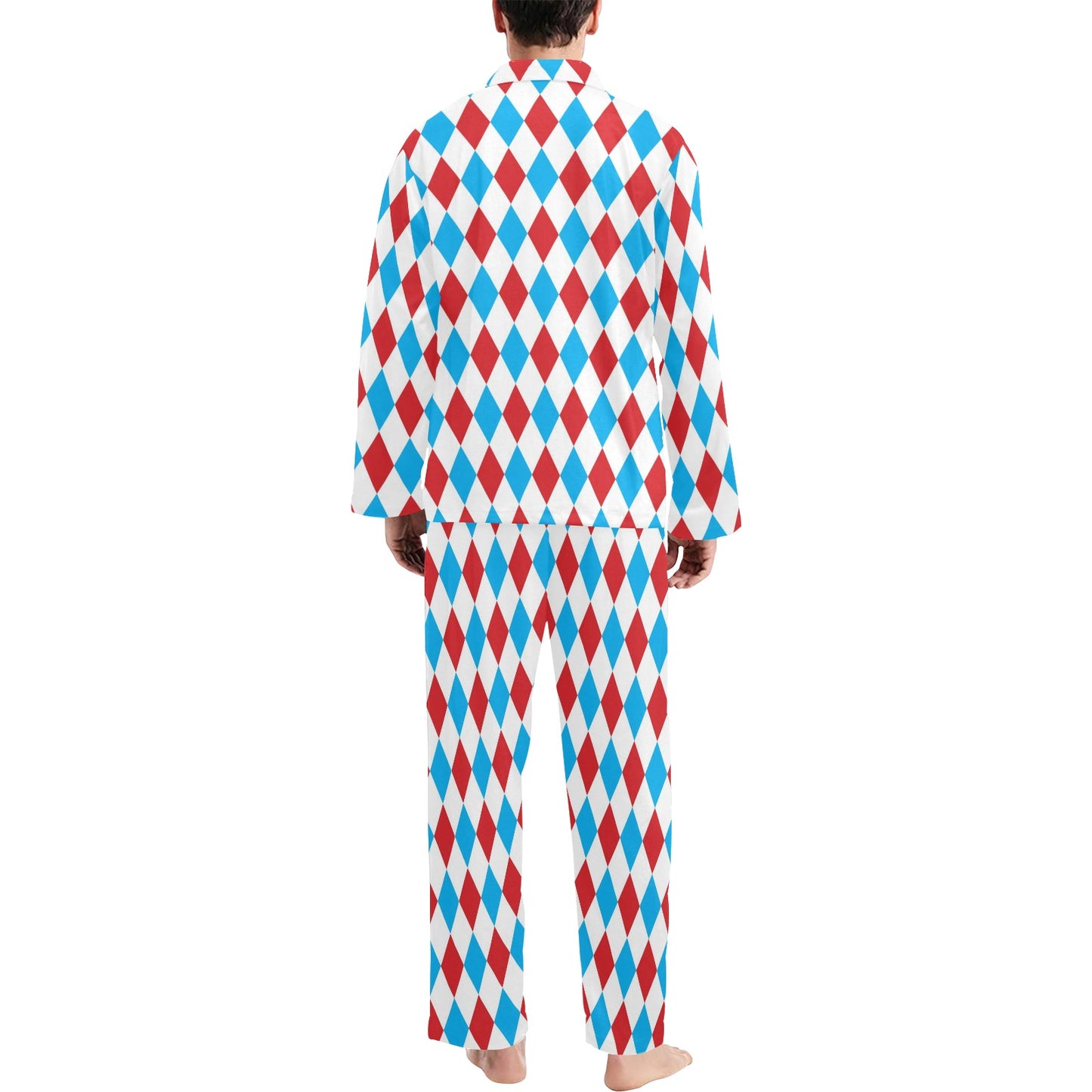 Harlequin Print Design LKS402 Men's Long Pajama Set