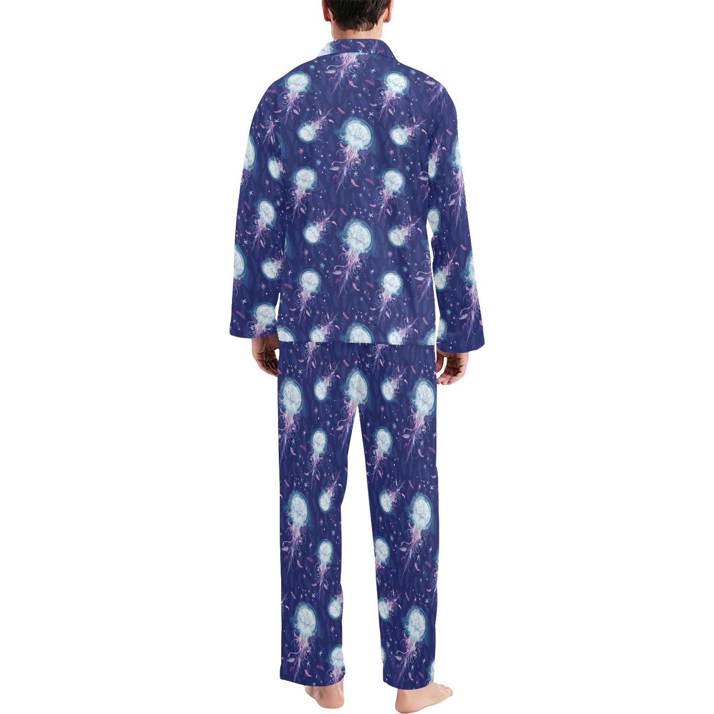 Jellyfish Cute Design Men's Long Pajama Set
