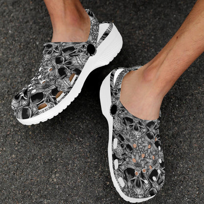 Skull Tattoo Design Print Unisex Clogs Shoes