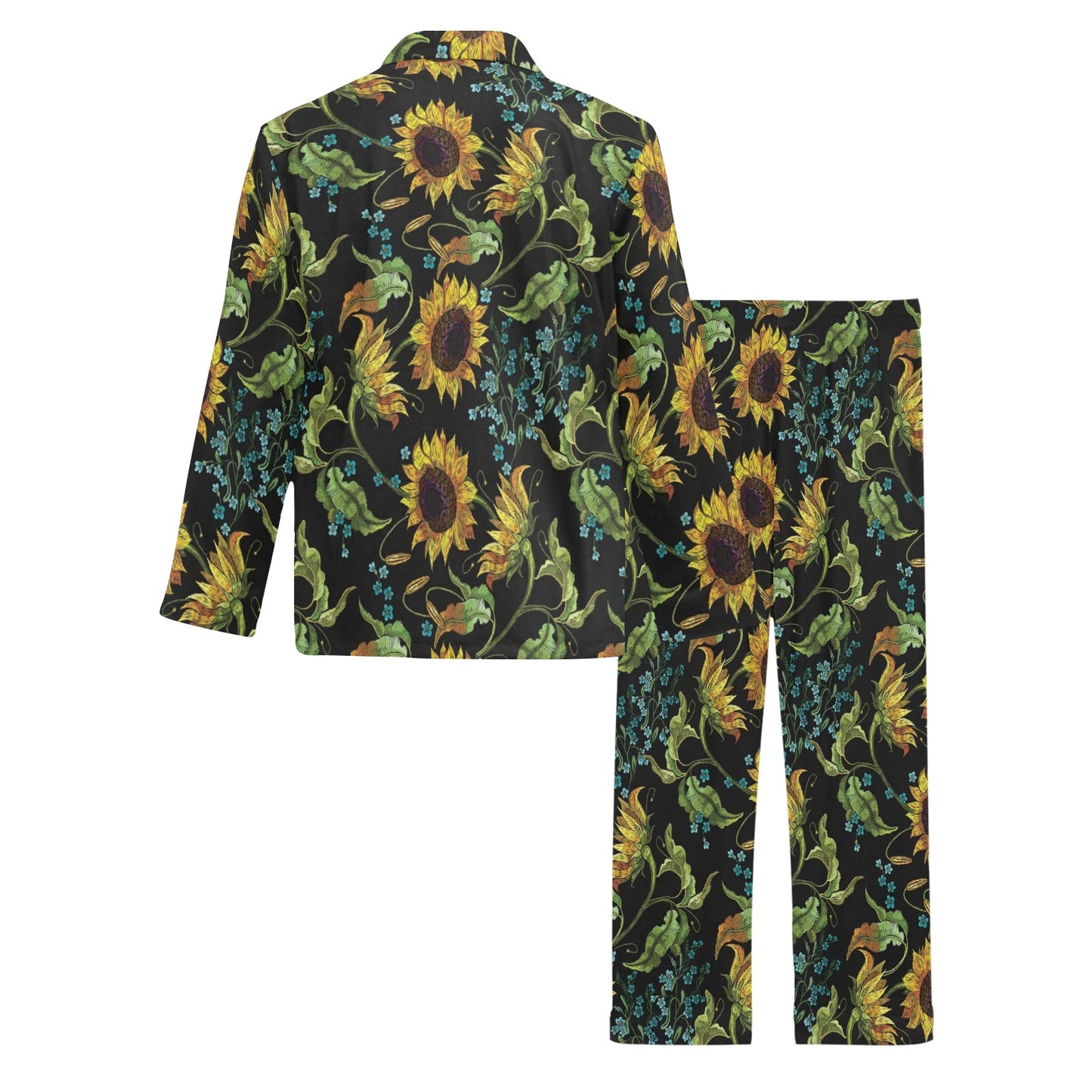 Sunflower Print Design LKS308 Men's Long Pajama Set