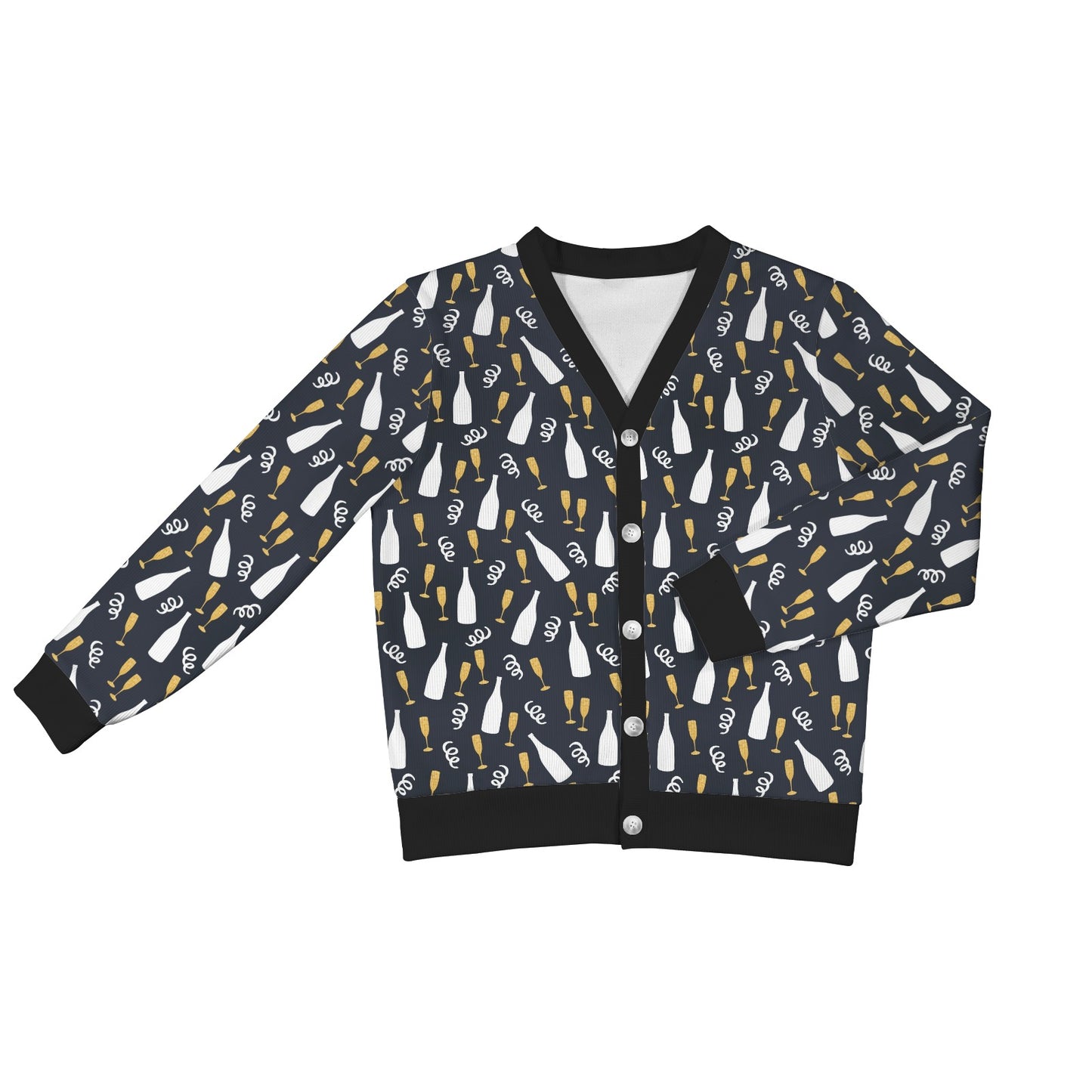 Champagne Pattern Print Design 01 Women's Cardigan