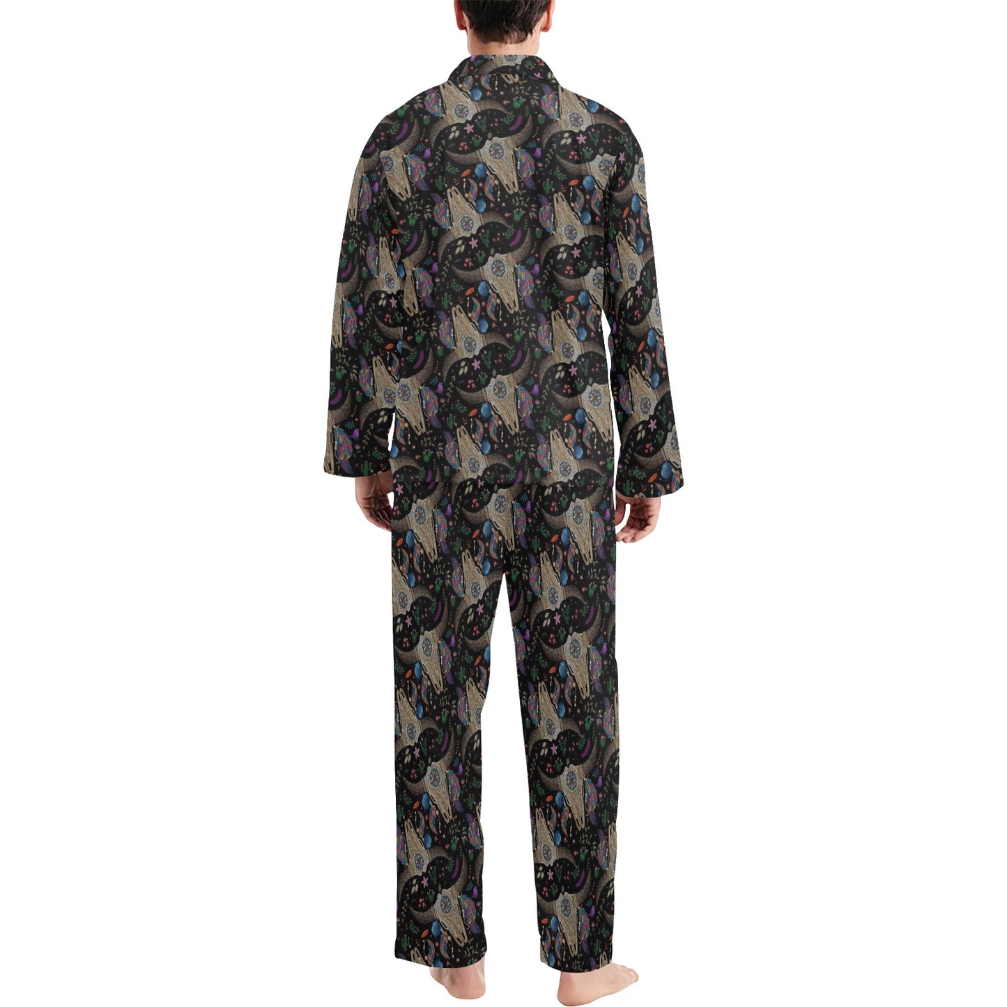 Buffalo Head Print Design LKS401 Men's Long Pajama Set