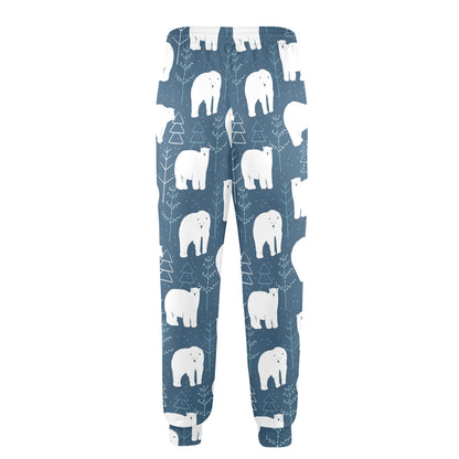 Polar Bear Pattern Print Design A01 Men's Casual Track Pants