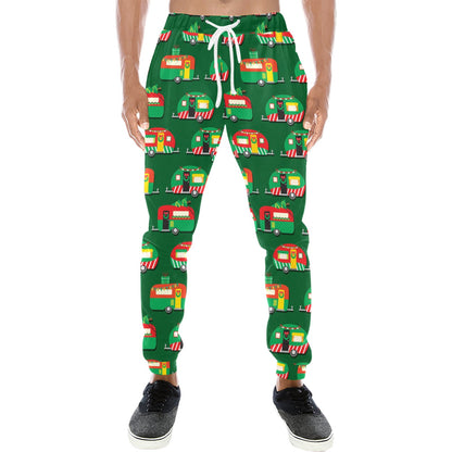 Camper Camping Christmas Themed Print Men's Sweatpants