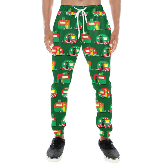 Camper Camping Christmas Themed Print Men's Sweatpants