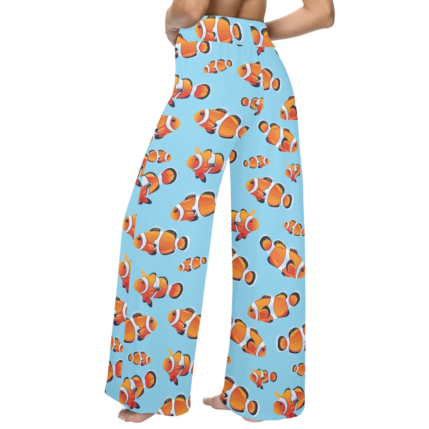 Clownfish Pattern Print Design 01 Women's Wide Leg Lounge Pants