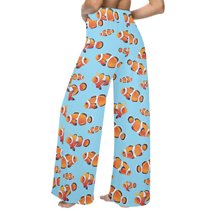 Clownfish Pattern Print Design 01 Women's Wide Leg Lounge Pants