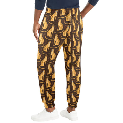 Cheetah Pattern Print Design 03 Men's Casual Track Pants