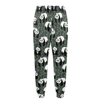 Panda Bear Bamboo Themed Print Men's Casual Track Pants