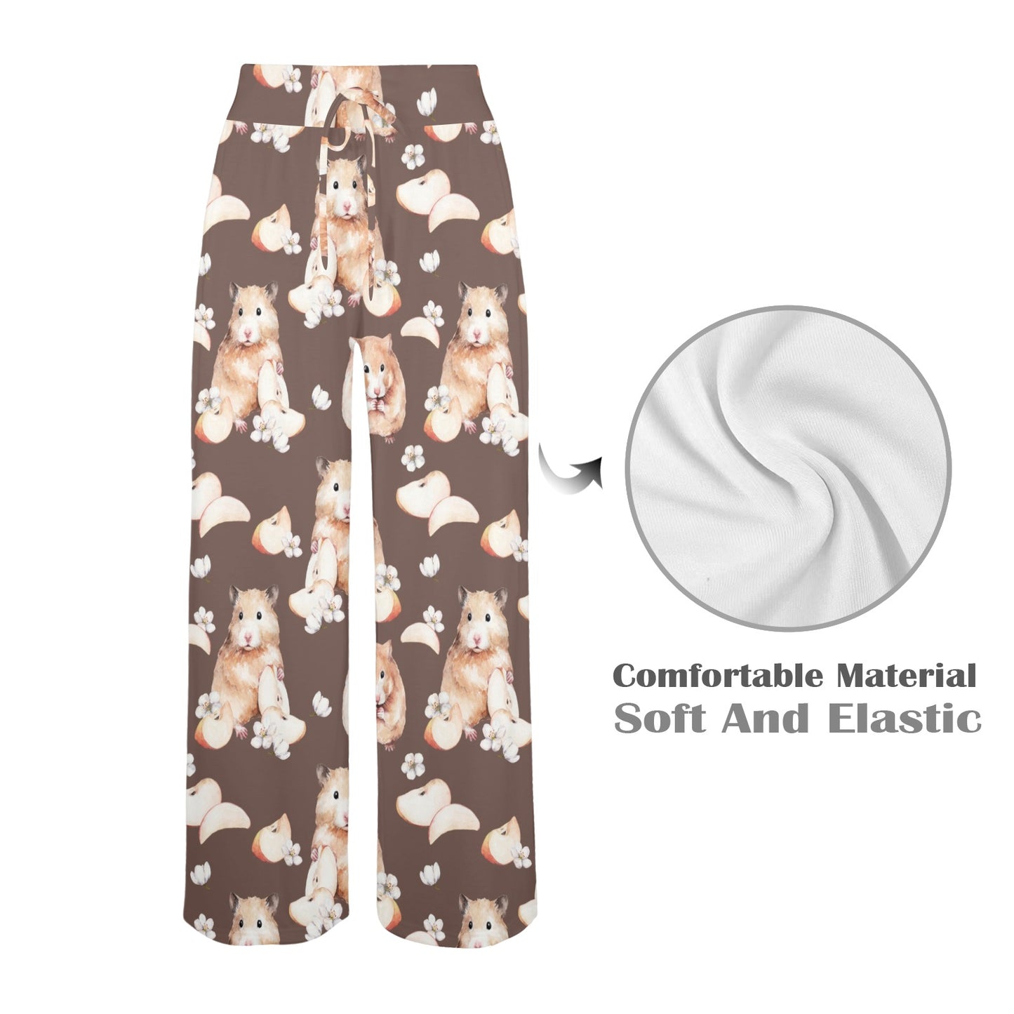 Hamster Pattern Print Design 03 Women's Wide Leg Lounge Pants